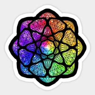 Rainbow Watercolor Crystal Mandala - Silhouette Sticker